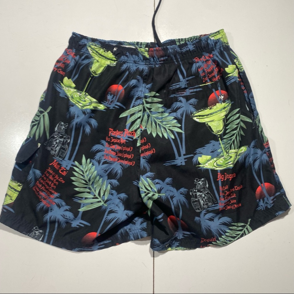 🦋🦄BigDogs Mens “Margarita “Doguiri” Palm Trees Print‎ Swim Trunks Size L
